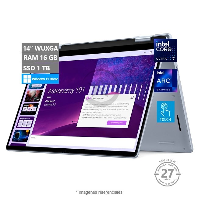 Laptop Dell 14 Plus 2-en-1, Intel Core Ultra 7 256V Hasta 4.8, RAM 16GB, SSD 1TB, LED WUXGA de 14" Touchscreen, Windows 11 Home