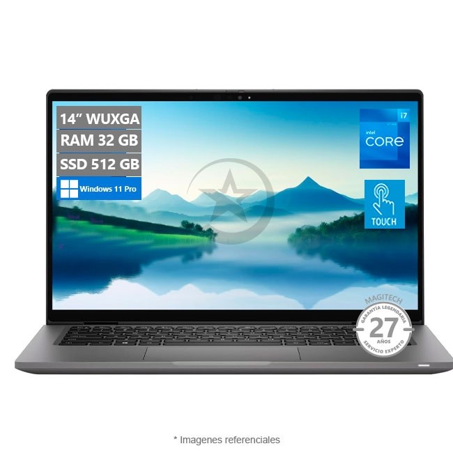 Laptop Dell Latitude 7430 (Touch), Intel Core i7-1265U Hasta 3.6 GHz, RAM 32GB, SSD 512GB, LED 14" Full Táctil, Peso 1.2 Kg, Windows 11 Pro.