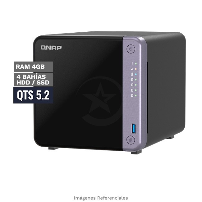 Servidor NAS QNAP TS-432X-4G, ARM Quad-Core 2.0 GHz, 4GB RAM, 4 Bahías SATA + M.2, 2x LAN 2.5GbE RJ-45 + 1x 10GbE SFP+