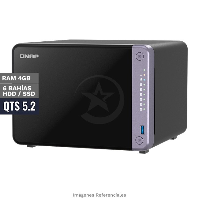 Servidor NAS QNAP TS-632X-4G, ARM AL524 Quad-Core 2.0 GHz, 4GB RAM SODIMM DDR4, 6 Bahías 3.5" SATA, 2x LAN 2.5GbE + 2 10GbE SFP+