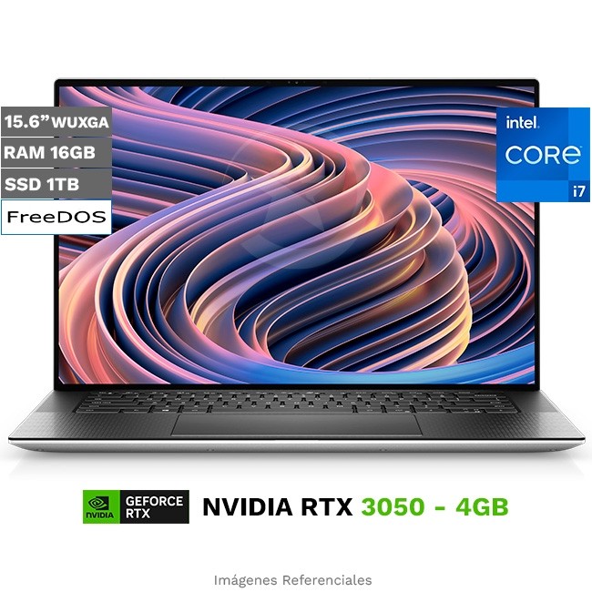 Laptop Dell XPS 15 9520, Intel Core i7-12700H Hasta 4.7 GHz, RAM 16GB, SSD 1TB, 4GB NVIDIA GeForce RTX 3050, LED 15.6" WUXGA 100% sRGB, Windows 11 Home