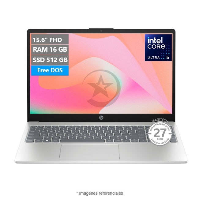 Laptop HP AI 15-FD1253LA, Intel Core Ultra 5-125H Hasta 4.5 GHz, RAM 16GB, SSD 512GB, 15.6" Full HD, Wi-Fi, Bluetooth