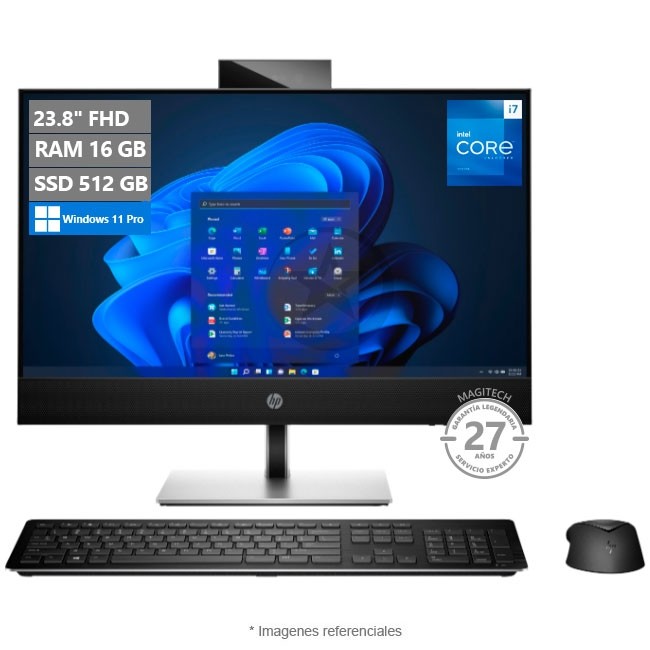 PC Todo en Uno HP ProOne 440 G9, Intel Core i7-14700 Hasta 5.4 GHz, RAM 16GB, SSD 512GB, LED 23.8" Full HD, Windows 11 Pro