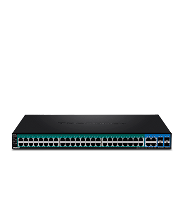 Switch Administrable TRENDnet de 48 puertos PoE+ 740W 4 gigabit y 4 SFP | TPE-5048WS