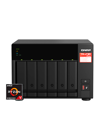 Servidor NAS QNAP de 6 bahías tipo torre, 4-core 2.2GHz 8GB RAM | TS-673A-8G