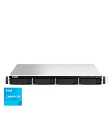 Servidor NAS QNAP de 4 bahías tipo rack, Intel Celeron N5095 4-core 2.9GHz 8GB RAM | TS-464U-RP-8G