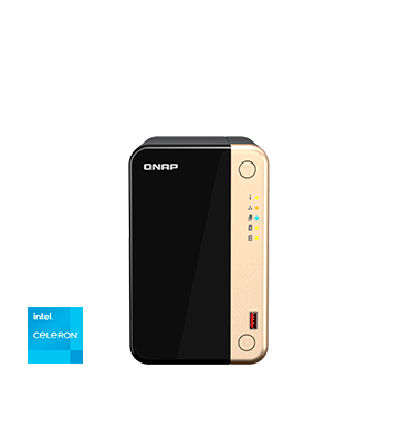 Servidor NAS QNAP de 2 bahías tipo torre, 4-core 2.9GHz 8GB RAM | TS-264-8G