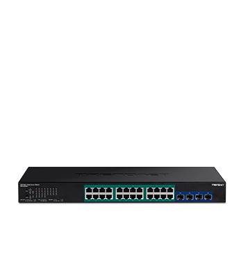 Switch Administrable TRENDnet de 24 puertos gigabit PoE+ y 4 SFP+ 10G | TPE-30284