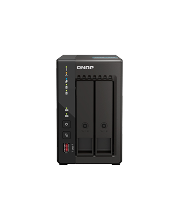 Servidor NAS QNAP de 2 bahías tipo torre, 4-core 2,6 GHz 8GB RAM | TS-253E-8G