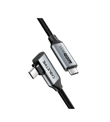 Cable USB-C 90º a USB-C recto 100W de 1M - CABLETIME | CU24H