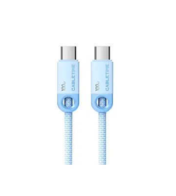 Cable USB-C Trenzado 100W de 1M (Celeste) - CABLETIME | CUP0H