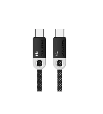 Cable USB-C Trenzado 60W de 1M (Negro) - CABLETIME | CUP4H