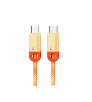 Cable USB-C Trenzado 60W de 1M (Naranja) - CABLETIME | CUP5H