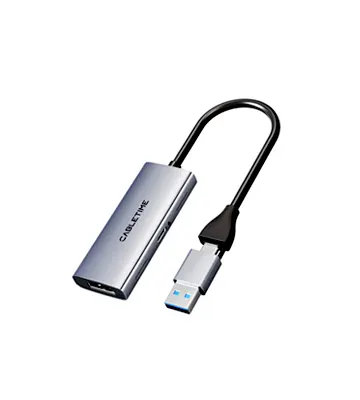 Capturador de video de HDMI hembra con puerto PD 100W a USB-A/USB-C macho - CABLETIME | CB66G