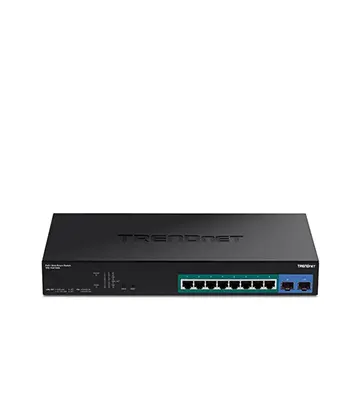 Switch Administrable TRENDnet de 8 puertos PoE+ 130W y 2 SFP | TPE-1021WS