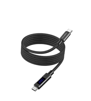 Cable USB-C magnético de 240W Negro de 1.80M con pantalla digital - CHOETECH | XCC-1061-BK