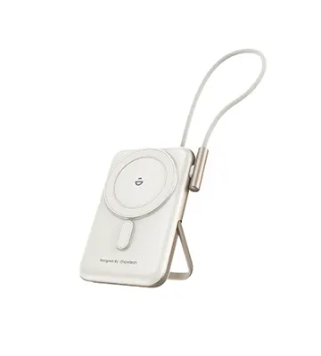 Power Bank Magnético de 10000 mAh con Cable USB-C Incorporado(20W) y Soporte - CHOETECH | B735-CCWH