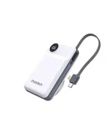 Power Bank Magnético de 20000 mAh para teléfono y iWatch con Cable USB-C/Lightning Incorporado(22.5W) - CHOETECH | B696-GW