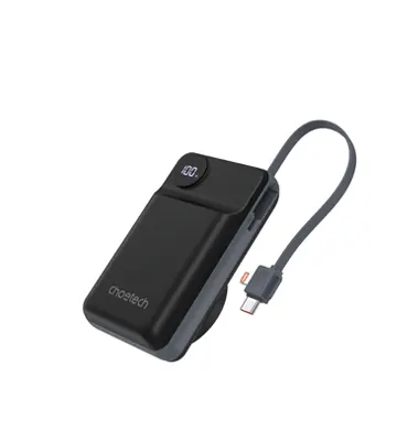 Power Bank Magnético de 20000 mAh para teléfono y iWatch con Cable USB-C/Lightning Incorporado(22.5W) - CHOETECH | B696-BK