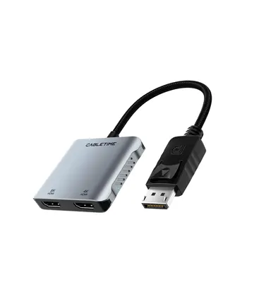 Adaptador de DisplayPort a HDMI 4K/8K, USB-A, USB-C 5V Power - CABLETIME | CB74G