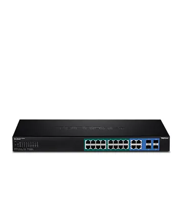 Switch Administrable TRENDnet de 16 puertos PoE+ 4 gigabit compartidos RJ45 /SFP | TPE-1620WSF