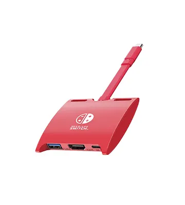 Adaptador Hub de USB-C a HDMI, USB-A, USB-C PD 100W - Nintendo Switch (rojo) CABLETIME | CB40R