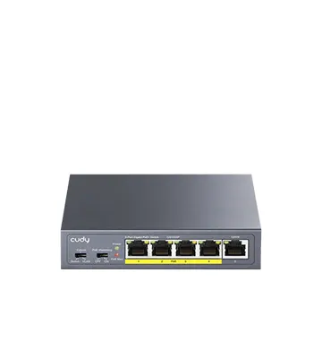 Switch de red CUDY de 5 puertos Gigabit POE+ | GS1005P