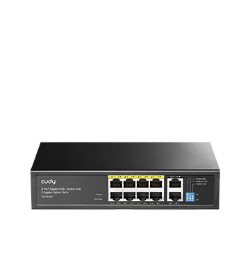 Switch de red CUDY de 8 puertos Gigabit POE+ 2 Puertos Uplink | GS1010P