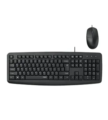 Teclado + Mouse con Cable USB (Negro) RAPOO | NX1600