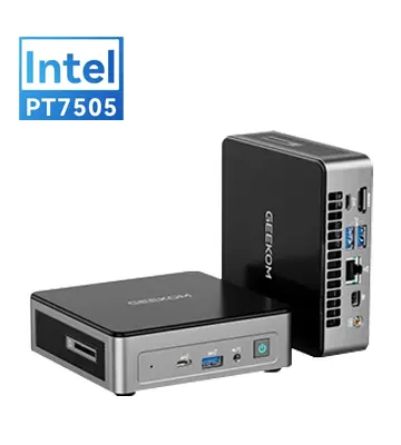 Mini PC GEEKOM con Intel® Pentium Gold PT7505, Win Pro 11, 8GB RAM, 256GB SSD | Mini Air12