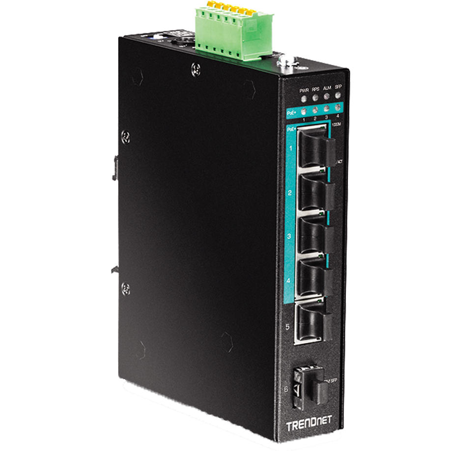 Switch Industrial 5 Puertos Gigabit PoE+ . TI-PG541