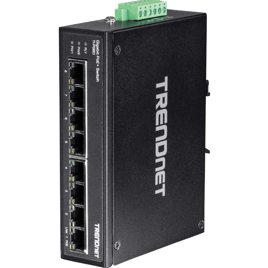 Switch Industrial 8 Puertos Gigabit PoE+ . TI-PG80