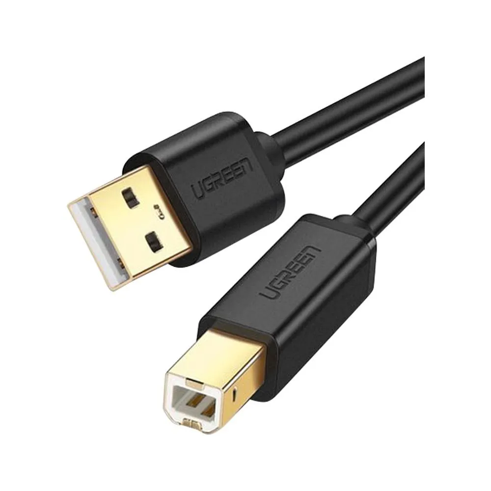 US135 - CABLE PARA IMPRESIÓN USB 2.0 AM A BM - 2 MTS - NEGRO UGREEN - CO010103