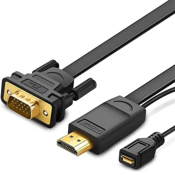 MM101 - CABLE ADAPTADOR HDMI A VGA 1.5 MTS - NEGRO UGREEN - CO010096