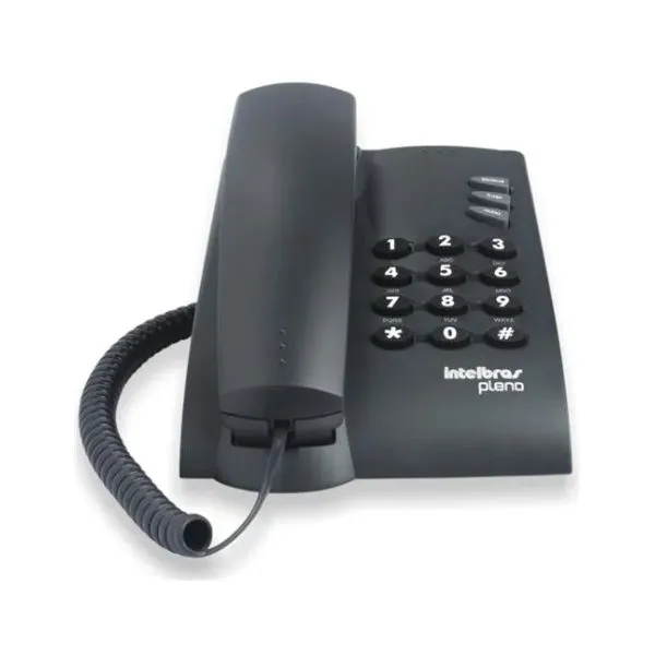 TELEFONO PLENO NEGRO ANALOGO INTELBRAS - TE040053 - TELEFONIA ANALOGICA DIGITAL