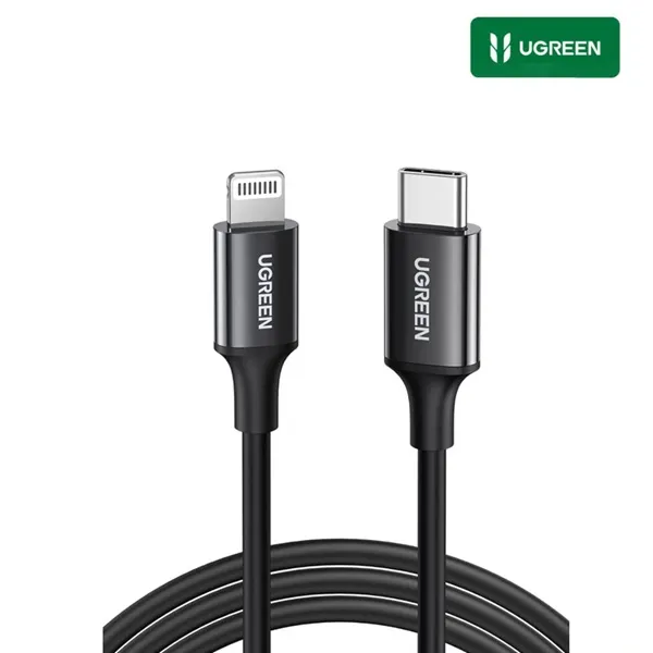 US171 - CABLE USB-C A LIGHTNING M/M - CARCASA ABS NIQUELADA - 1 MT - NEGRO UGREEN - CO010111