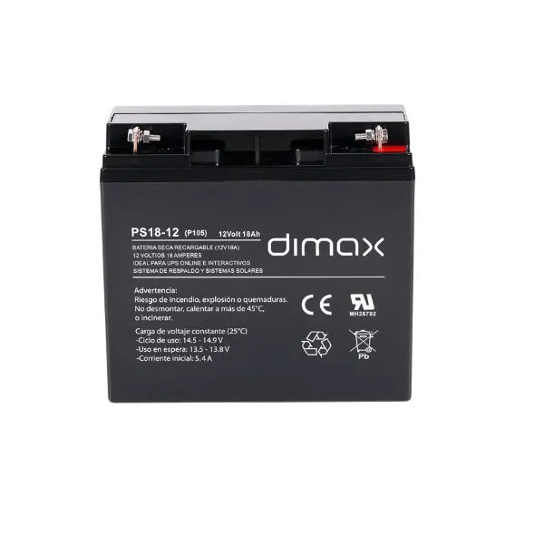 PROMO - BAT-12V18A-N - BATERIA DE 12V 18 AMPERIOS IDEAL PARA SISTEMAS CONTRA INCENDIOS Y UPS DIMAX - EI020083 - EQUIPOS DE RESPALDO