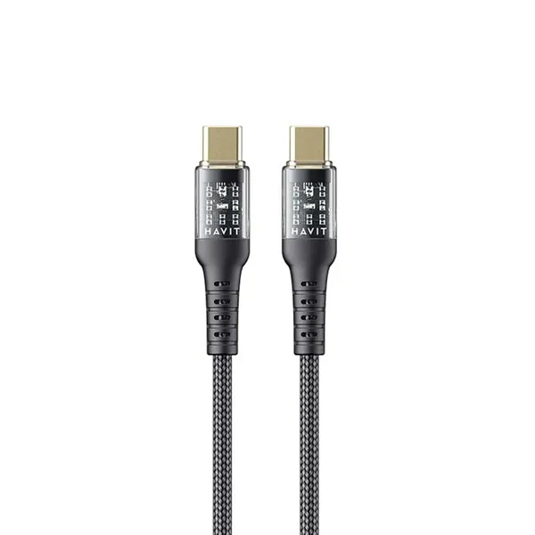 PROMO - CABLE USB TIPO C A C - NEGRO - 1 MTS HAVIT - EI050002 - ENERGIA, ILUMINACION Y SONIDO