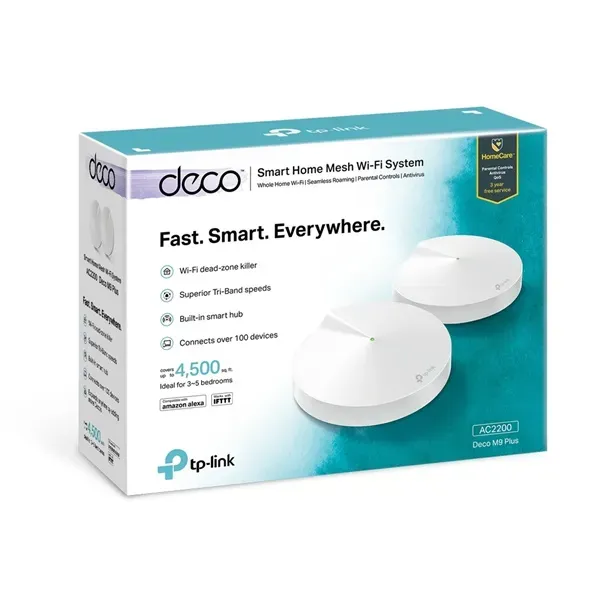 LIQUIDACION - Deco M9 Plus(2-PACK) TP-Link Deco Wi-Fi 5 Mesh / AC2200 Tri-Band - RE090093