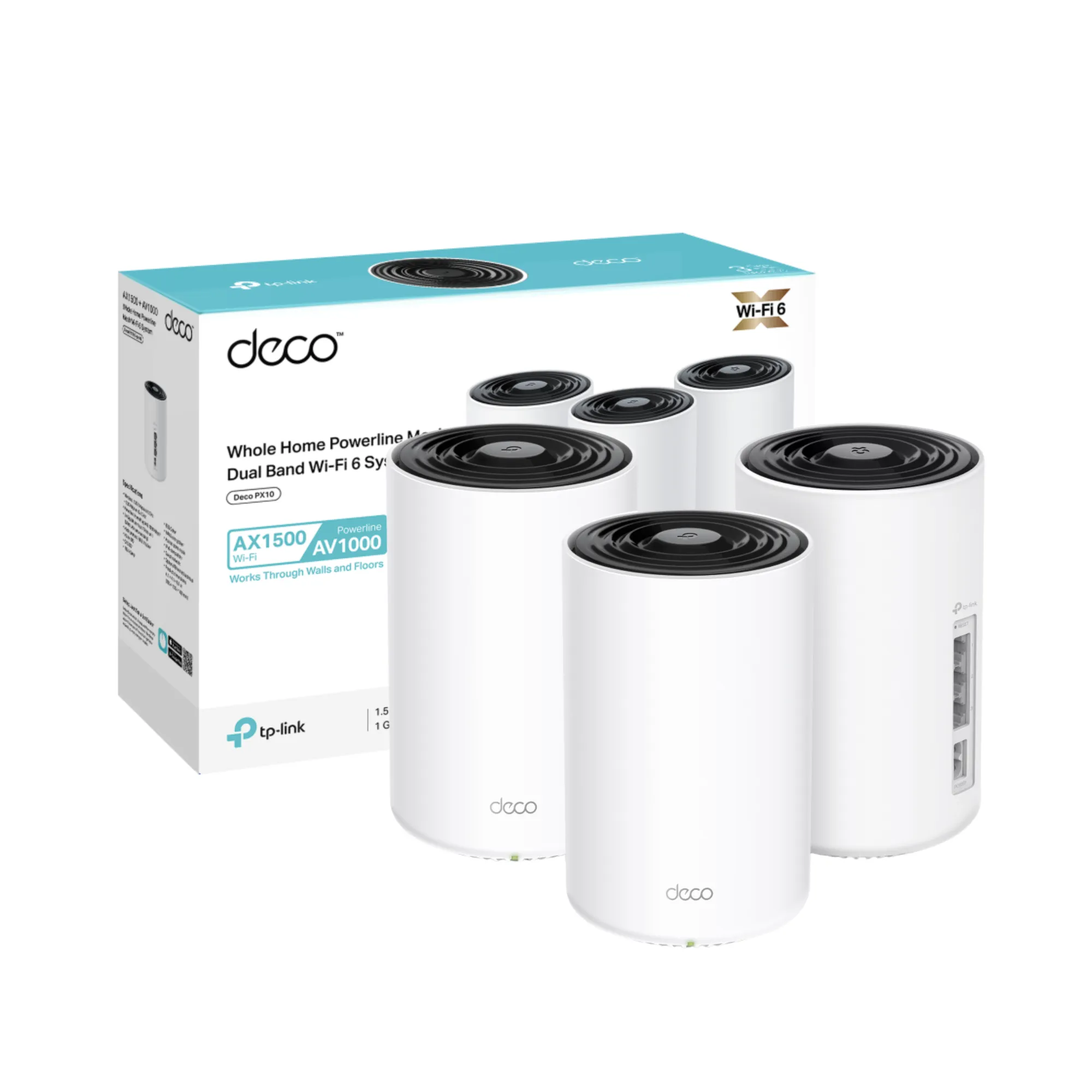 DECO PX10(3-PACK) TP-LINK Sistema Mesh WiFi6 dual band AX1500 + Powerline AV1000 - RE090276 - WIRELESS HOME & OFFICE