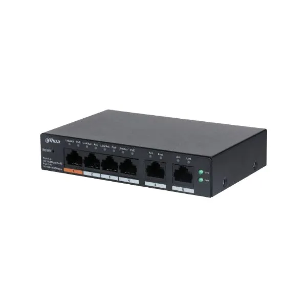 SWITCH ADMINISTRABLE CLOUD 6 PUERTOS - 4 POE DAHUA - DH-CS4006-4ET-60