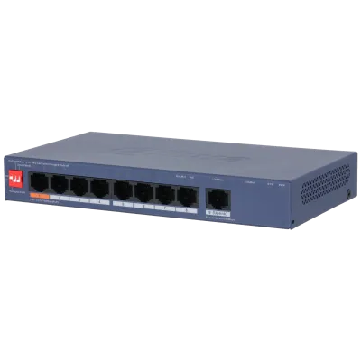 PROMO AGOSTO - SWITCH POE CLOUD (DOLYNK) L2 9P (8P POE 10/100 + 1P UPLINK GIG), 60W (DIP: WATCHDOG/EXTEND 250M) DAHUA - RE070331 - SWITCHES
