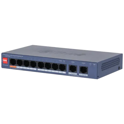 SWITCH POE CLOUD (DOLYNK) L2 GIGABIT 10P (8P POE + 2P GIG), 60W (DIP: WATCHDOG/EXTEND 250M) DAHUA - RE070333 - SWITCHES