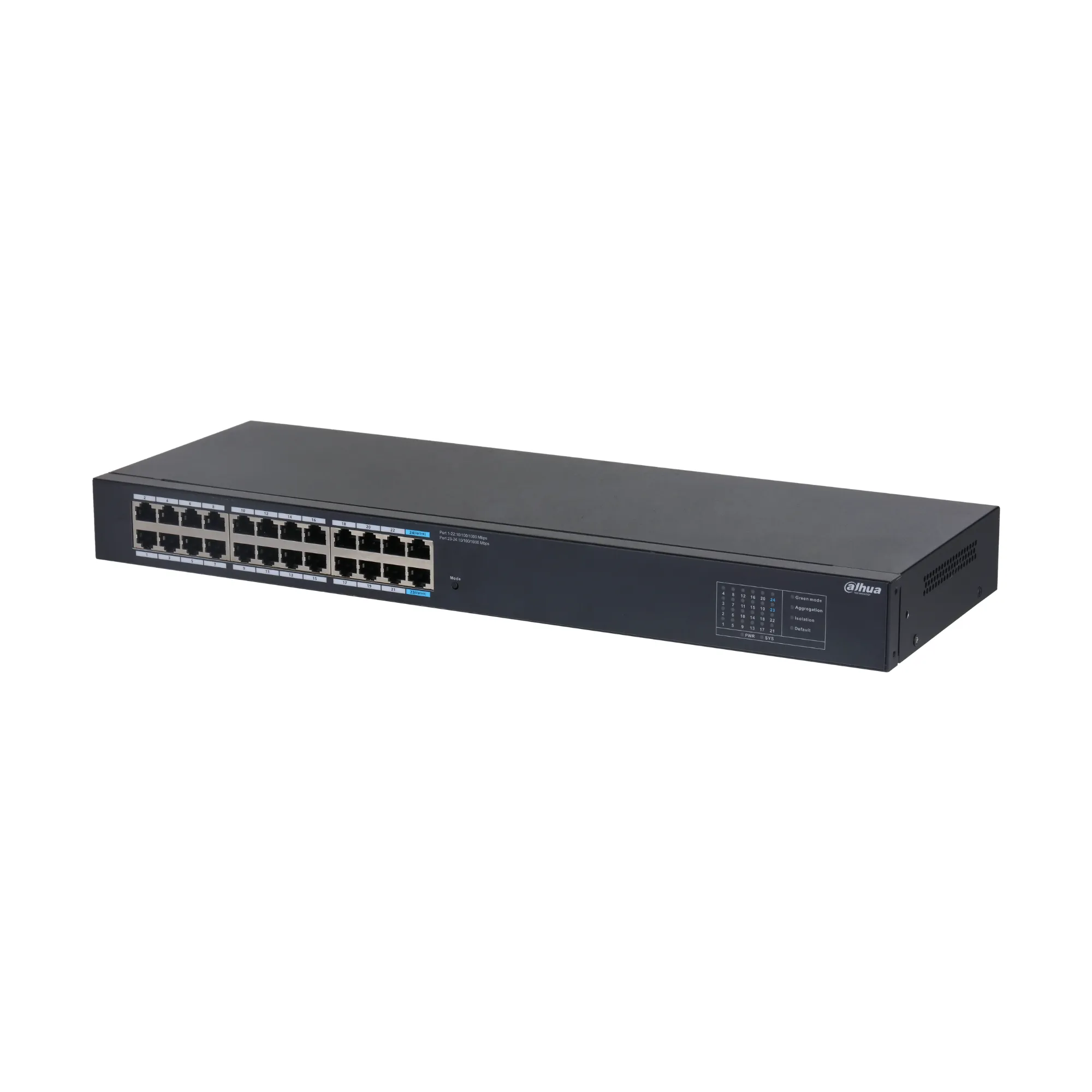 SWITCH GIGABIT 24 PUERTOS, NO ADMINISTRABLE, CARCASA METÁLICA (NO POE) DAHUA - RE070344 - SWITCHES