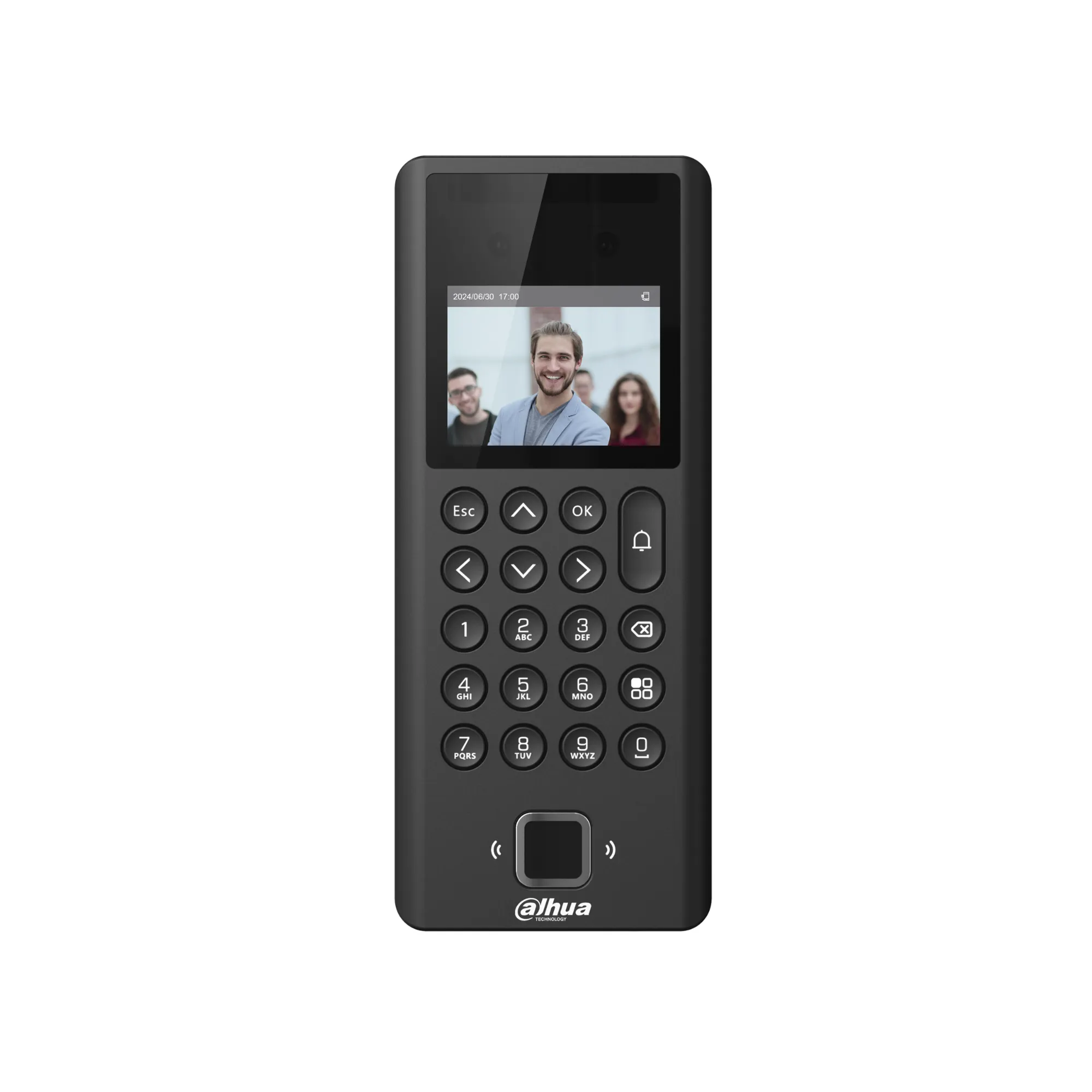 TERMINAL DE CONTROL DE ACCESO ROSTRO + HUELLA + TARJETA + CLAVE, PANTALLA 2.4", TCP/IP DAHUA - CA060131 - CONTROLADORES DE ACCESO