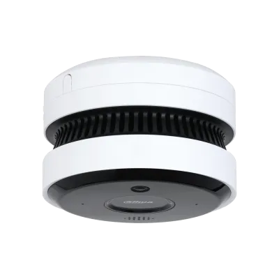 DETECTOR DE HUMO FOTOELECTRICO CON CAMARA IP 5 MP - 2.0 MM - DETECCION DE LLAMAS, CALOR Y HUMEDAD - IR 20 M - SIRENA 85 DB - AUDIO BIDIRECCIONAL - POE DAHUA - CC040635 - CAMARAS IP & NVR