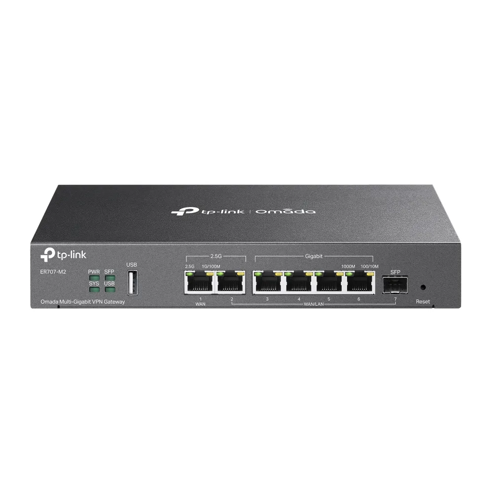ER707-M2 Omada Router VPN Multi-Gigabit, 2×2.5G + SFP + 4×Gigabit WAN/LAN, USB - RE060065 - ROUTERS
