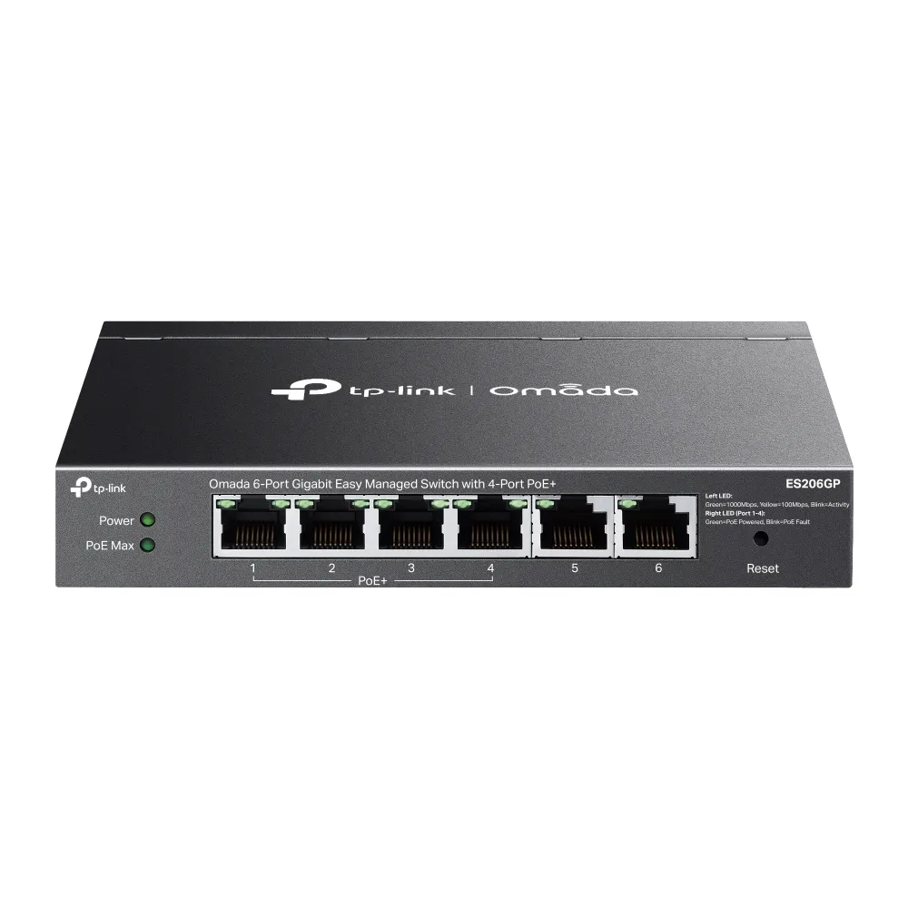 ES206GP Switch administrable Omada L2+, 4 Gb PoE+ (65W), 2 Gb - RE070352 - SWITCHES