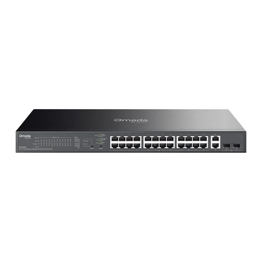 ES228GP Omada Switch Easy Managed 28 puertos Gigabit, 24×PoE+ + 2×RJ45 + 2×SFP - RE070386 - SWITCHES
