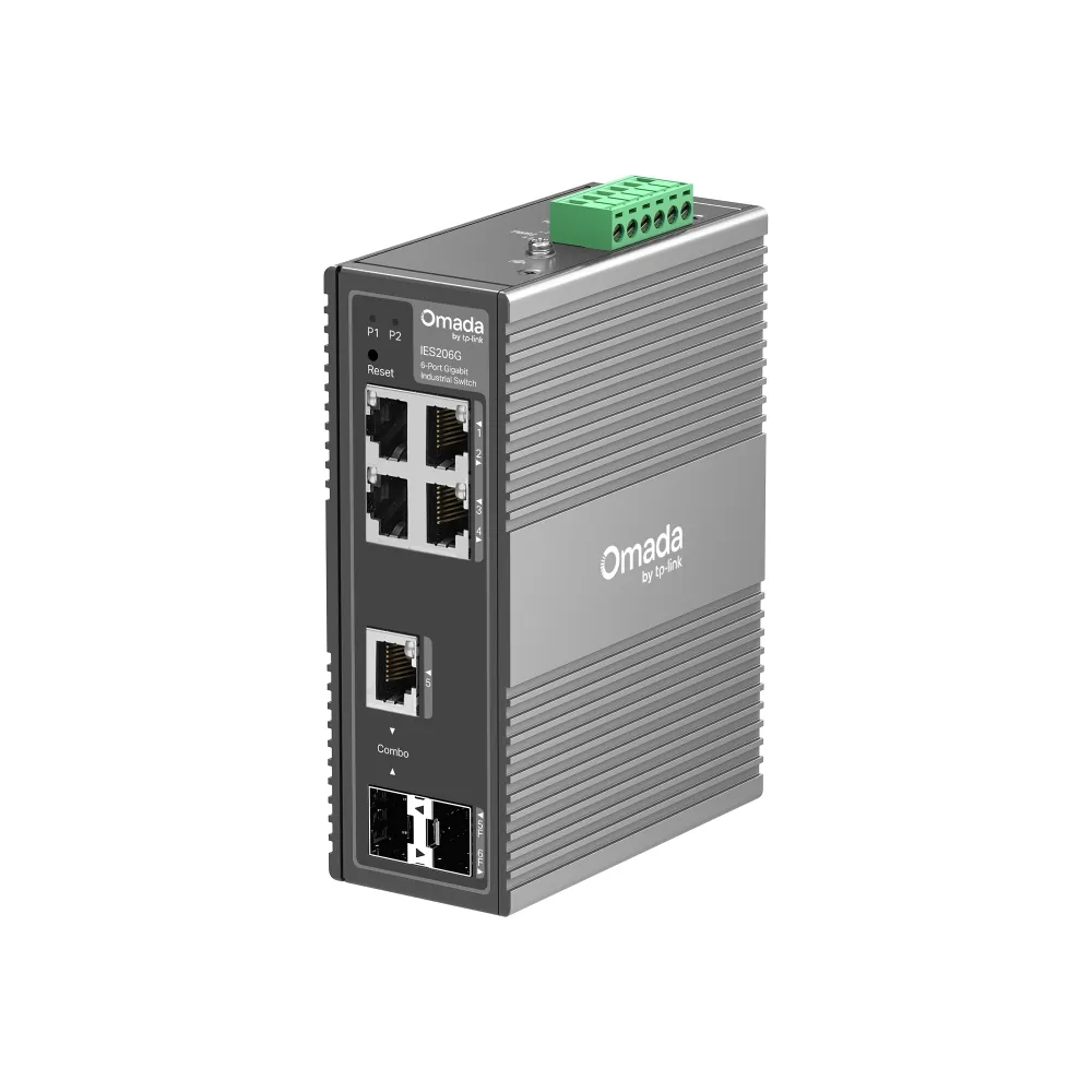 IES206G Omada Switch Industrial Easy Managed 6 puertos Gigabit, 4×RJ45 + SFP + Combo - RE070387 - SWITCHES